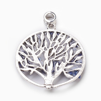 Natural Lapis Lazuli European Dangle Charms PALLOY-JF00353-05-1