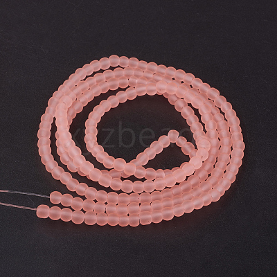 Baking Paint Transparent Glass Bead Strands GLAA-S031-4mm-28-1
