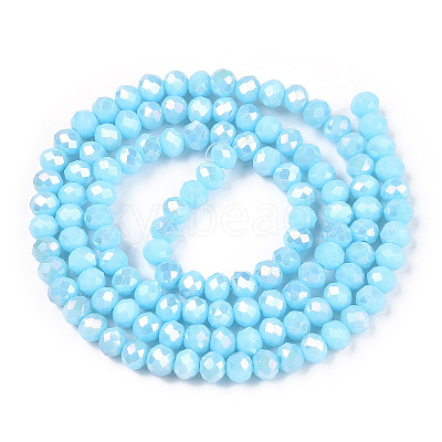 Electroplate Glass Beads Strands EGLA-A034-P10mm-B14-1