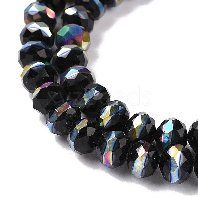 Electroplate Glass Beads Strands GLAA-F122-04H-1