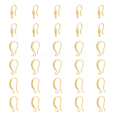 30Pcs 3 Style Rack Plating Brass Earring Hooks KK-DC0002-02-1