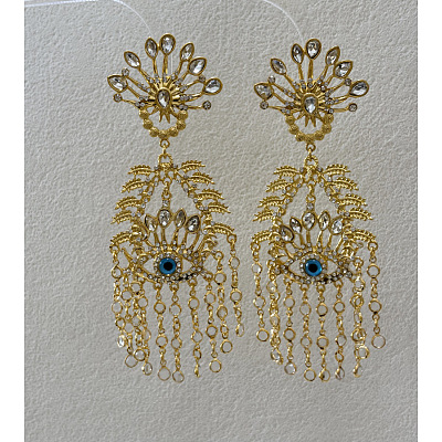 Alloy Rhinestone Chandelier Earrings for Women WGAEBEB-01-1