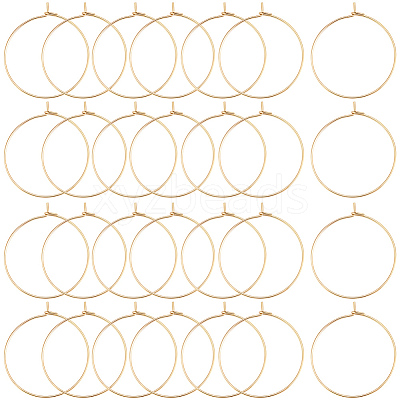 100Pcs 304 Stainless Steel Hoop Earring Findings STAS-BBC0009-65-1
