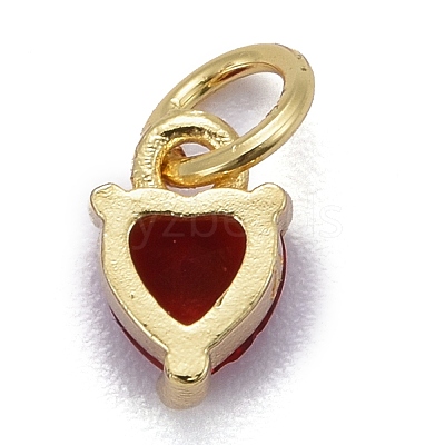 Brass Micro Pave Cubic Zirconia Charms KK-P192-08-G07-1
