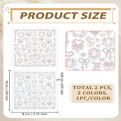 2Sheets 2 Colors Plastic Nail Art Stickers MRMJ-LP0002-08-1