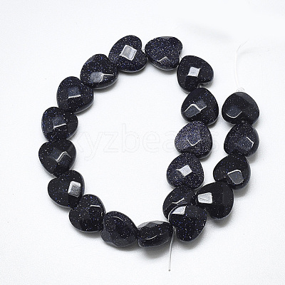 Synthetic Blue Goldstone Beads Strands G-S357-E01-19-1