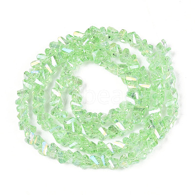 Electroplate Transparent Glass Beads Strands GLAA-N021-4mm-06-1