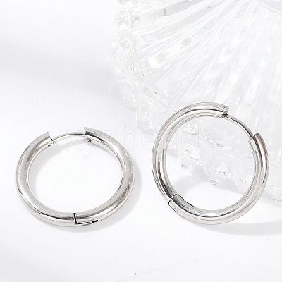 Tarnish Resistant 201 Stainless Steel Huggie Hoop Earrings Findings X-STAS-F149-33P-A-1