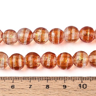 Handmade Foil Glass Beads Strands FOIL-N033-05E-1