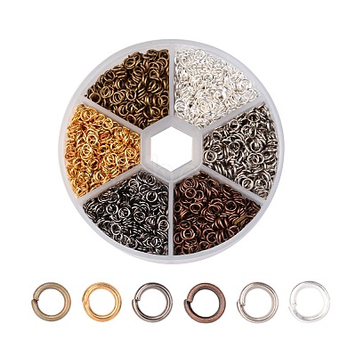 1 Box 6 Color Iron Open Jump Rings IFIN-JP0012-4mm-1