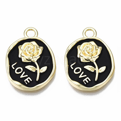 Rack Plating Alloy Enamel Pendants PALLOY-N172-063-1