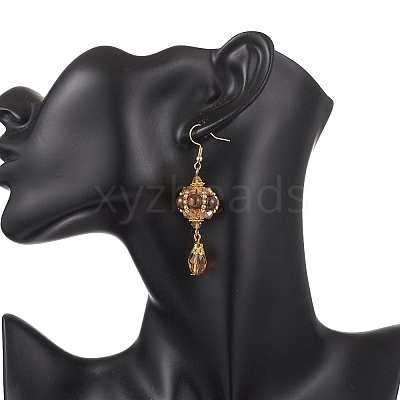 Natural Tiger Eye Dangle Earrings EJEW-MZ00669-02-1