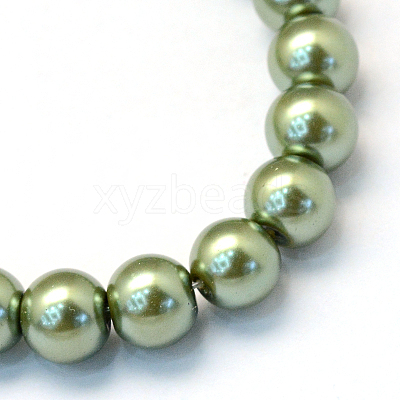 Baking Paint Pearlized Glass Pearl Round Bead Strands HY-Q003-4mm-49-1