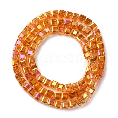 Electroplate Glass Beads Strands EGLA-H108-01A-AB10-1