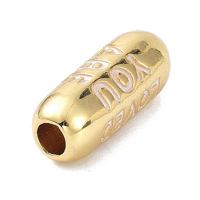 Eco-Friendly Brass Enamel Beads KK-C220-06G-08-1