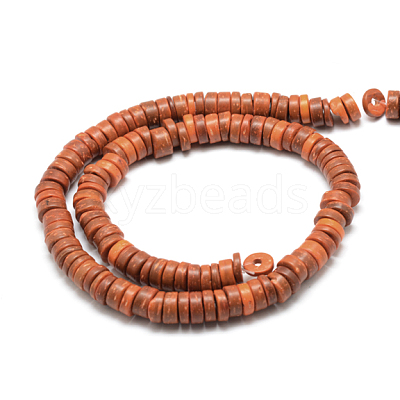 Dyed Natural Coconut Disc Bead Strands COCB-O003-07I-1