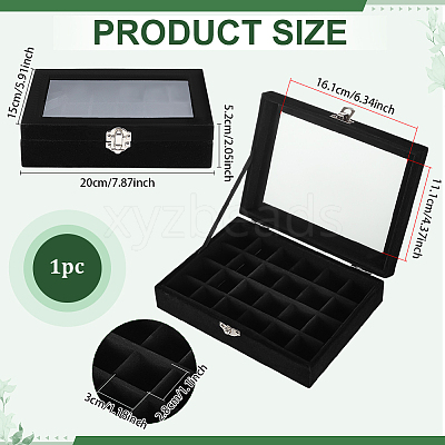 24-Slot Velvet Paper Storage Gift Jewelry Boxes CON-WH0110-41-1