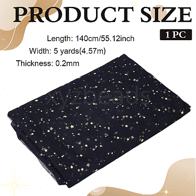 5 Yards Star Moon Polyester Mesh Fabric DIY-WH0899-684A-1