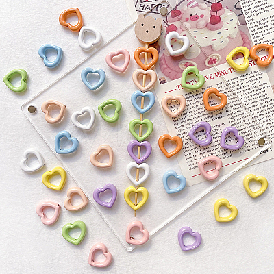 32Pcs 8 Colors Baking Paint Alloy Bead Frame FIND-SP0004-50A-1