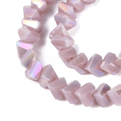 Electroplate Opaque Glass Beads Strands EGLA-Q139-01A-C06-1