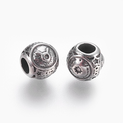 316 Surgical Stainless Steel European Beads STAS-P212-18P-04-1