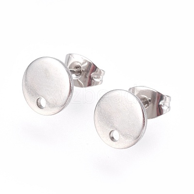 Non-Tarnish 304 Stainless Steel Stud Earring Findings STAS-G178-01P-8mm-1