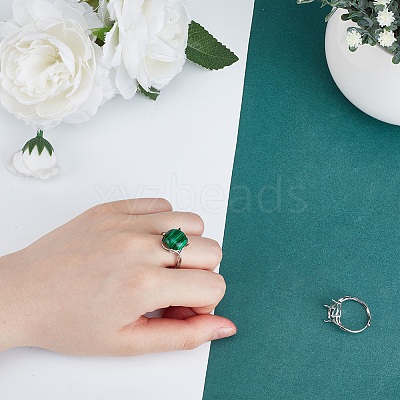 2Pcs Adjustable Brass Finger Rings Components FIND-GO0002-77A-1