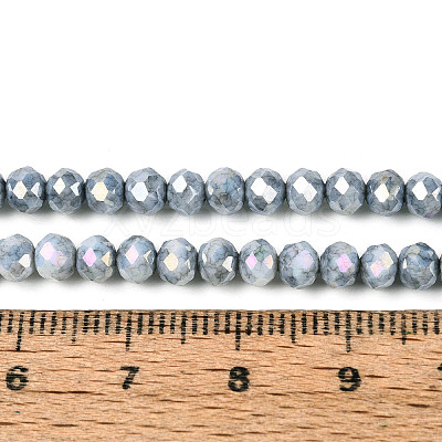 Anti-Tarnish Electroplate Rondelle Glass Beads Strands X-EGLA-T021-4mm-17-10-1