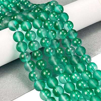 Frosted Transparent Glass Bead Strands X1-GLAA-P065-8mm-14-1