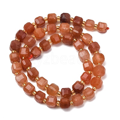 Natural Red Rabbit Hair Rutilated Quartz Beads Strands GG-CBAC972-A11-01-1