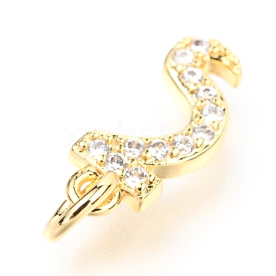 Brass Micro Pave Cubic Zirconia Charms ZIRC-O037-19G-1