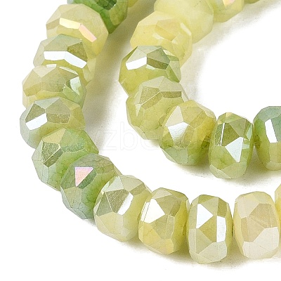 Electroplate Crackle Imitation Jade Glass Beads Strands EGLA-Q135-01A-C06-1