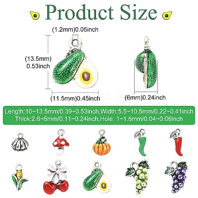 10Pcs 10 Styles Alloy Enamel Charms FIND-CJ0005-68-1