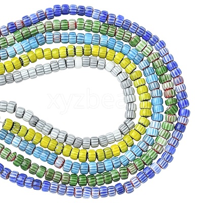 1 Strand Handmade Millefiori Glass Beads Strands LAMP-YW0004-16A-1