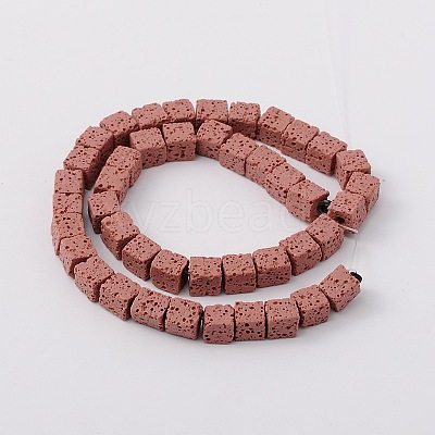 Synthetic Lava Rock Bead Strands G-N0104-8mm-19-1