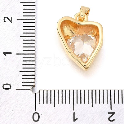 Brass Micro Pave Cubic Zirconia Pendants KK-S049-18G-1