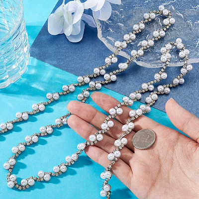 Alloy & Crystal Rhinestone & Plastic Pearl Bead Chains LCHA-TA0001-01-1