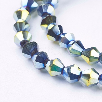 Electroplate Glass Beads Strands X-EGLA-S057-3-1