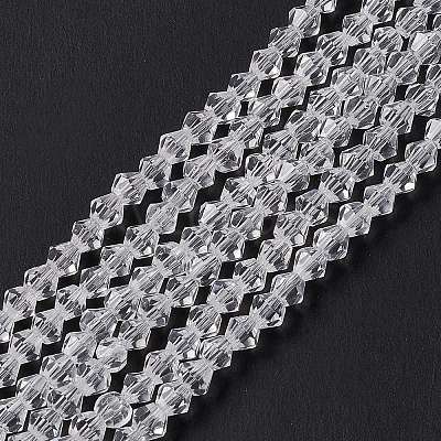 Clear Glass Bicone Beads Strands X-GLAA-S026-3mm-07-1