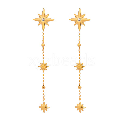 304 Stainless Steel Rhinestone Tassel Stud Earrings for Women PH6693-1-1