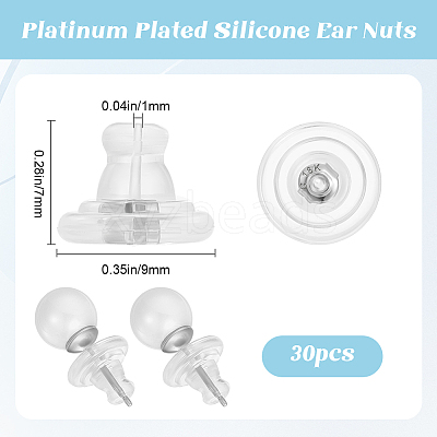 30Pcs Silicone Ear Nuts FIND-BBC0002-29P-1