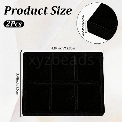 6 Grids Velvet Jewelry Display Trays ODIS-SP0002-24C-02-1