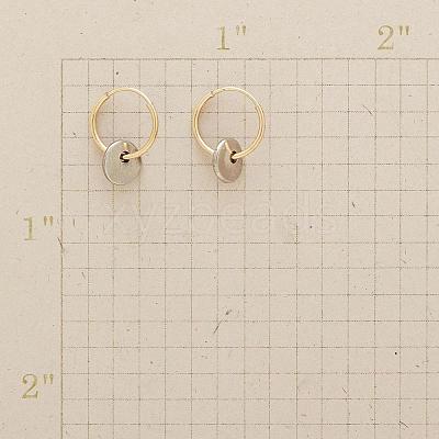 Two Tone Flat Round Alloy Hoop Earrings FS-WG41E3F-01-1