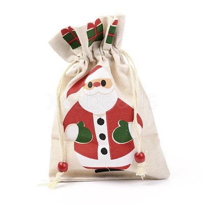 Christmas Theme Cotton Fabric Cloth Bag ABAG-H104-A04-1