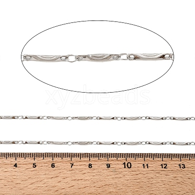 304 Stainless Steel Bar Link Chains CHS-K026-01C-P-1