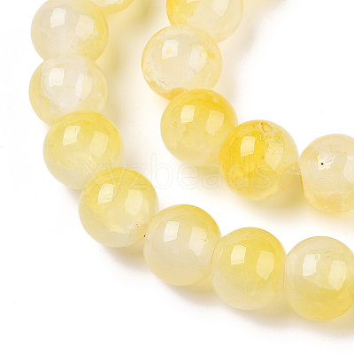 Crackle Baking Paint Imitation Jade Glass Beads Strands DGLA-T003-10mm-03-1