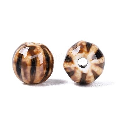 Vintage Porcelain Corrugated Beads PORC-N013-11S-1