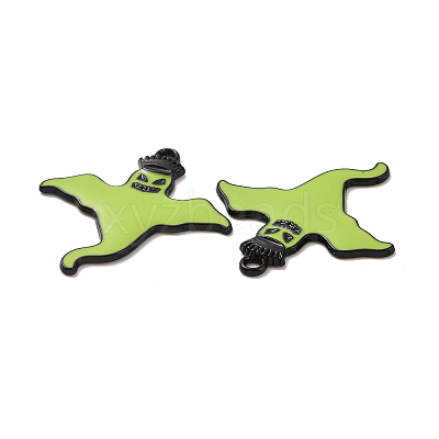 Halloween Theme Rack Plating Alloy Enamel Pendants PALLOY-O109-52EB-1