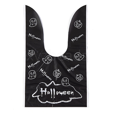 100Pcs Rabbit Shaped Halloween Candy Plastic Bags ABAG-U001-02L-1