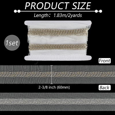 2 Yards 9-Row Glass Seed Beaded Lace Trim OCOR-FG0002-60B-1